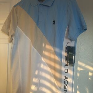 U.S. Polo Assn. Men's Polo Shirt in Blue and White